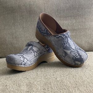 Dansko Snakeskin Clogs